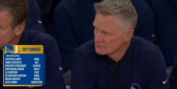 勇士客场战尼克斯 伤病名单多达八人 库里格林巴特勒均缺席