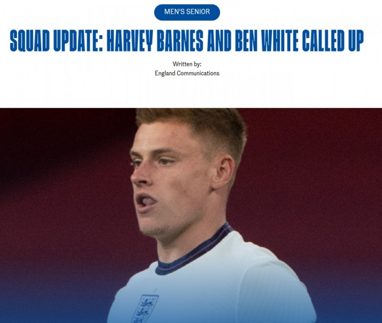 英格兰队紧急换将 埃泽宽萨伤退 巴恩斯怀特补招入队