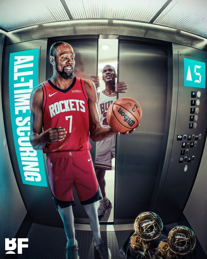 杜兰特超乔丹升至历史得分榜第五 若健康打到41岁有望冲击第二