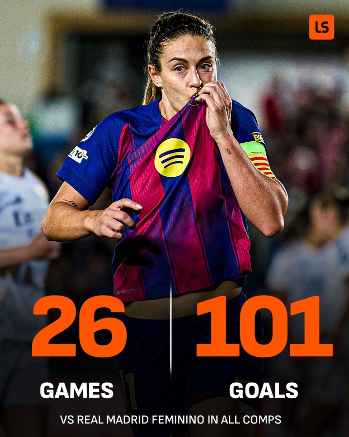 赛季五杀巴萨女足3-0再胜皇马 历史26战101球碾压