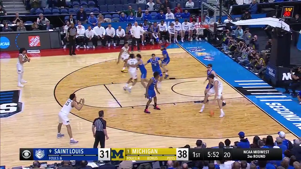 密歇根轻取圣路易斯晋级甜蜜16 伦德伯格25分 阿维拉大学生涯落幕